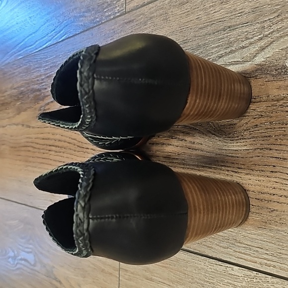 Black, Cowgirl, Western, Casual, Party, Wedding, Braided, Leather, Women, Shoes - Picture 3 of 7